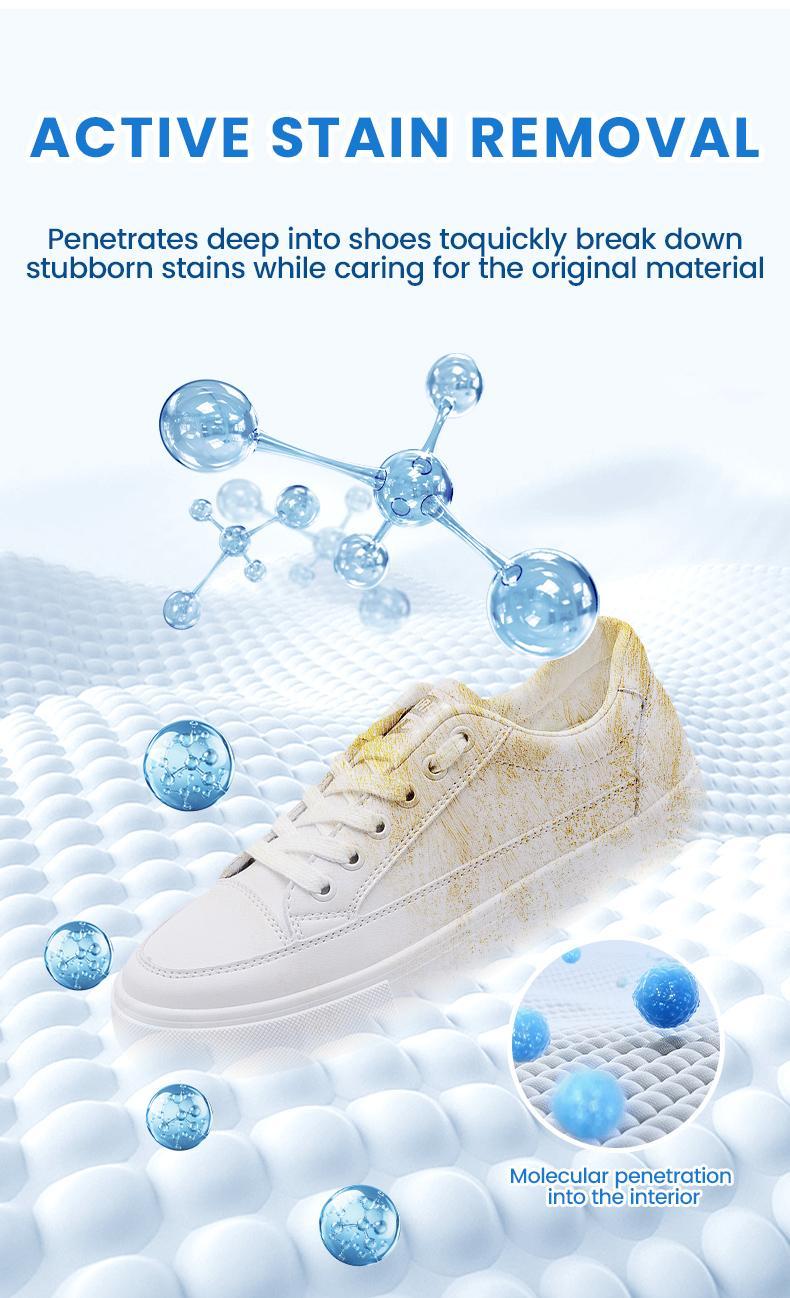 Multipurpose No-Wash White Shoe Cleaner Cream with Built-in Sponge for Leather Silicon Car Interiors 160g Mild Formula Gentle Non-Irritating Eco-Friendly