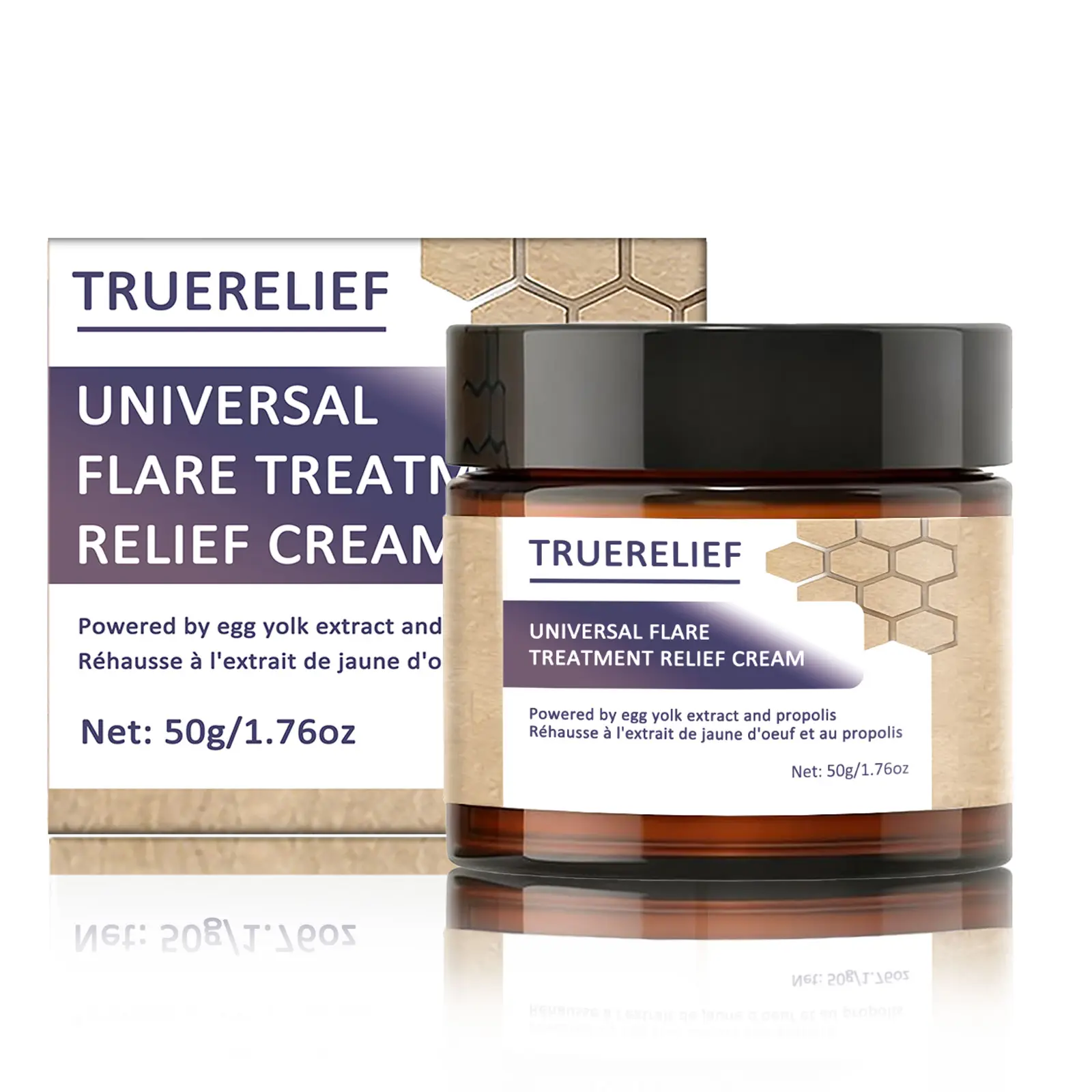 TRUERELIEF Universal Flare Care Body Moisturizer - Gentle, Calming, Soothing Drawing Salve with Propolis & Egg Yolk Extract, Body Care for Sensitive Skin Adults, Hydrate & Repair, Reduces Chafing Pain, Egg Yolk Hydration, 50g Daily HS/Boils Use, Hydrating