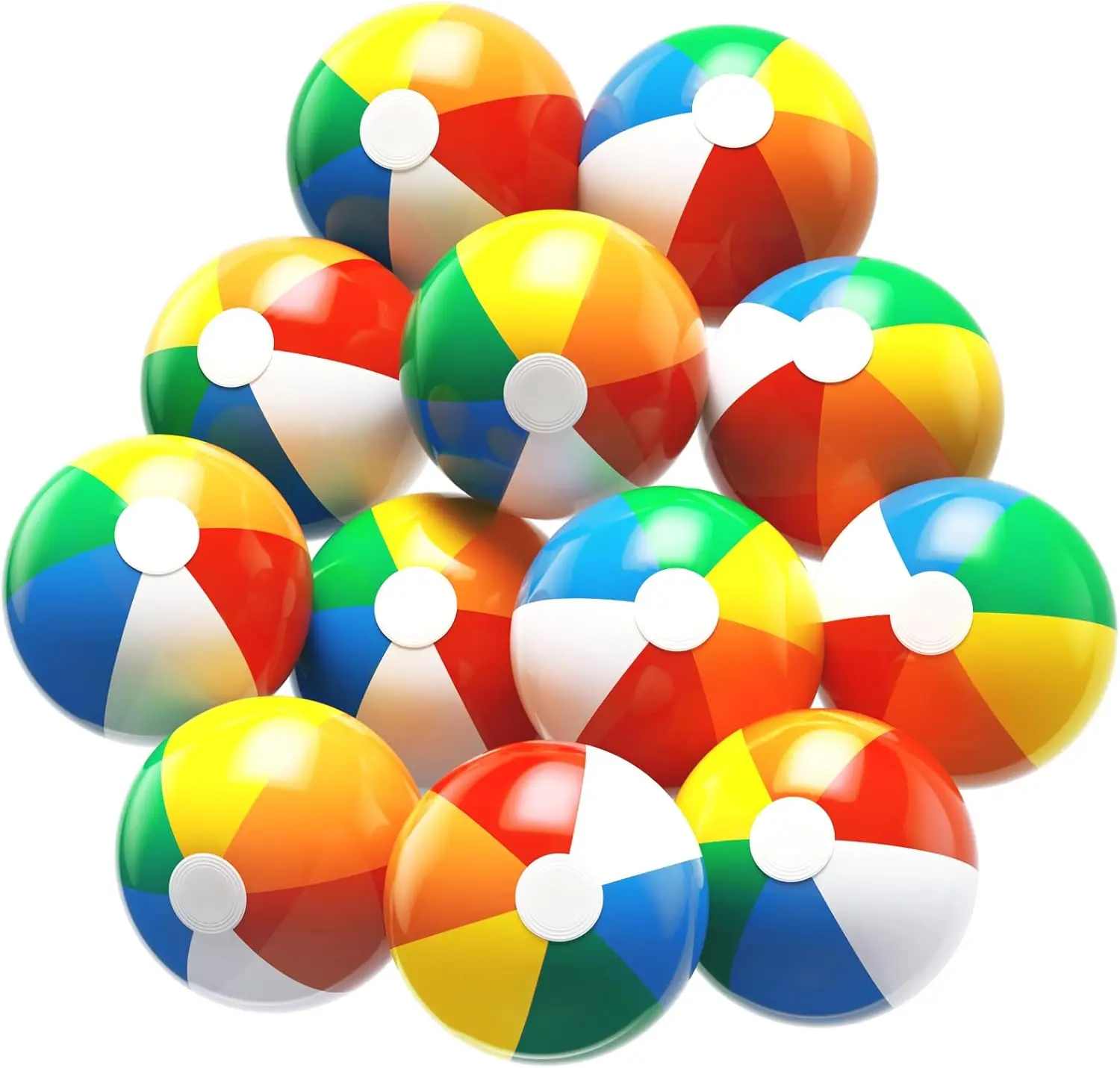Beach Ball 12 Pack - 12'' Inflatable Beach Balls for Kids Bulk, Swimming Pool Toys Beach Toys for Summer Water Games, Hawaiian Tropical Theme Party Decorations Favors Supplies