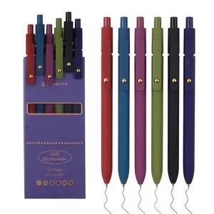 0.5mm Retractable Ballpoint Pen, 6 Counts/set Rollerball Pen Set Random Color Quick Dry Ballpoint Pen, Writing Pen for Office & School, Retractable Pens, Office Stationery & Supplies