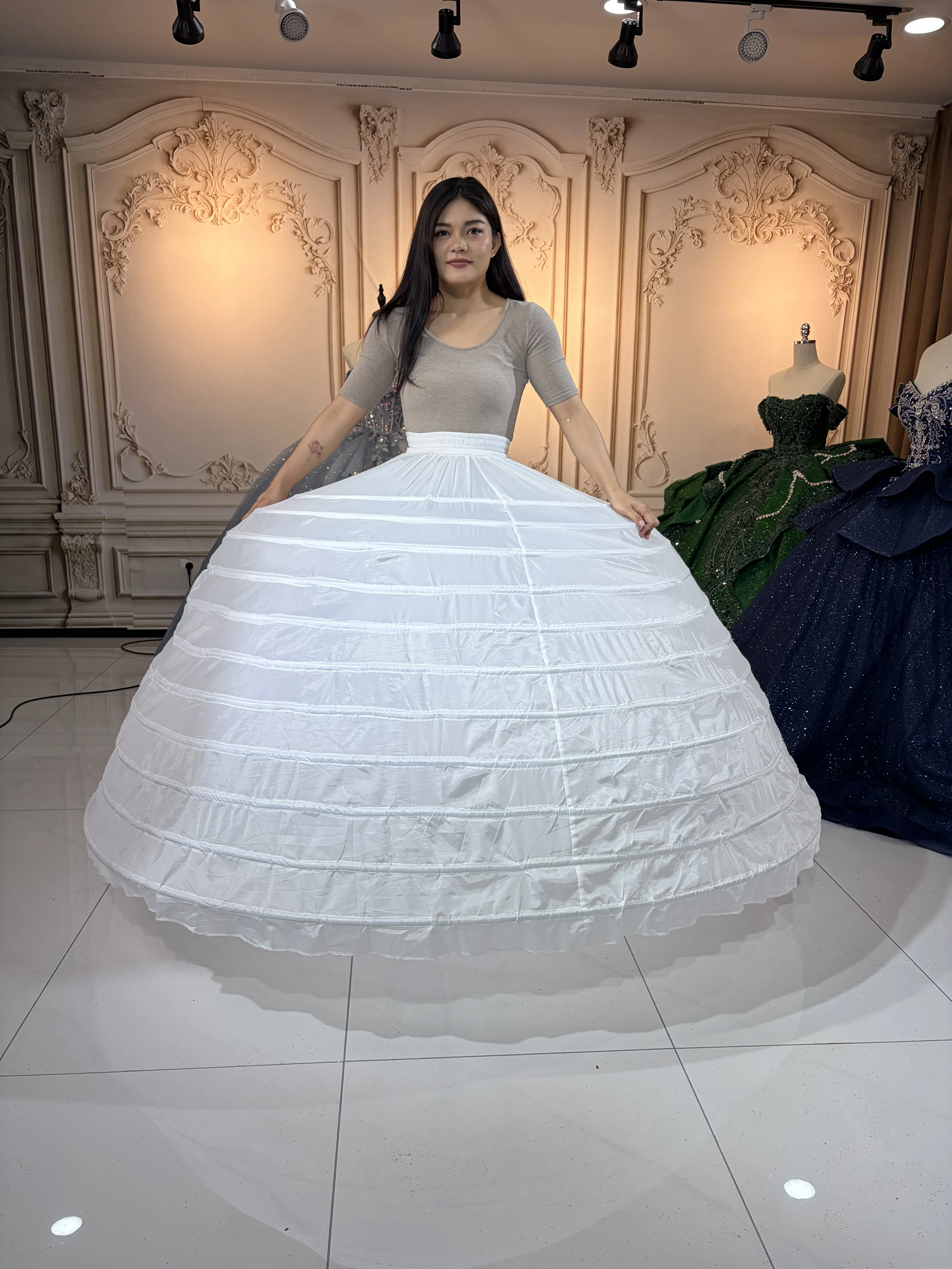 11 Lines Crinolina / Petticoat, Big Metal Lines, One Size Waist, Fit Size XS-3XL, The Thing Under Quinceanera Dress