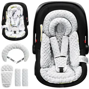 B Infant Car Seat Insert with Removable Cushion for Baby Preemie Newborn Infant, Reversible carseat Insert Head Body Support Fits for Stroller, Baby Swing, Rocker, Bouncer, Bassinet - Grey