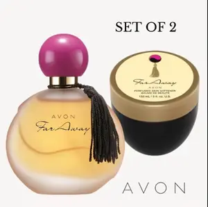 Avon Far Away Fragrance Classic 1.7fl oz & 5.1 oz Skin Softener Set of 2 for Daily Use Classic Scent & Skin Softening Benefits