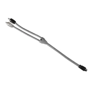 Level 2 RCA 100% Copper OFC Y Connector 1 FEMALE to 2 MALE - SILVER