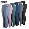 CHRLEISURE 1/3/5/6/7/8PCS High Waisted Pockets Leggings Soft Buttery Leggings  Workout Yoga Pants Workout Set For Women runner gym