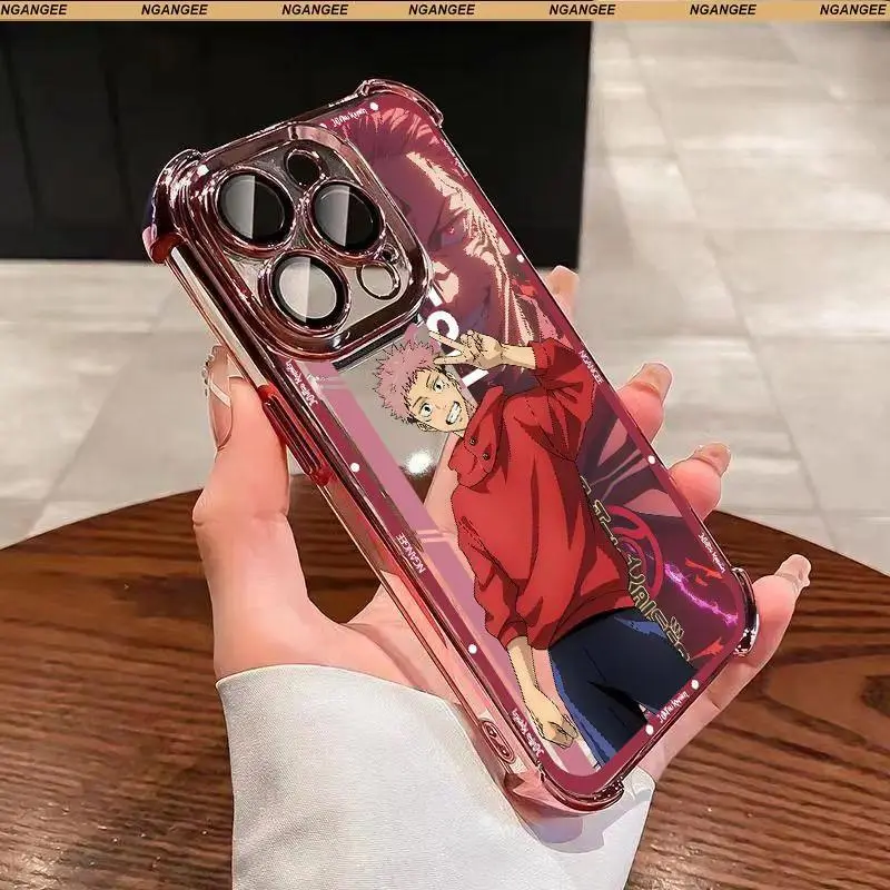 JJK Cartoon Anime-Style Colorful Flexible Shockproof TPU Personalized Animal Design Phone Case Accessories for iPhone 17 Air,16,16 Plus,15,14,14 Pro,13,12,11,Pro,Max & Samsung Devices, Iphone 14 Pro