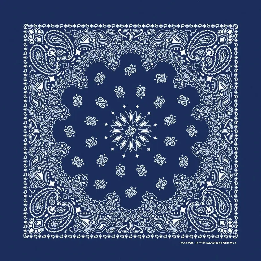 Navy Blue Paisley Print Bandana