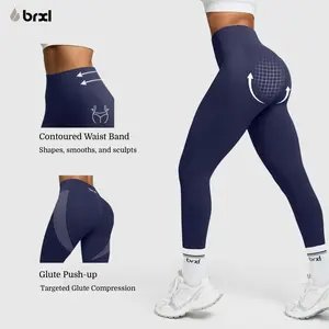 BRXL BrxlGrit Scrunch Butt Lifting Tummy Control High Waist Workout Leggings for Women Seamless Compression Gym Yoga Pants 4 Way Stretch Squat Proof Non See Through Moisture Wicking for Training Running-1