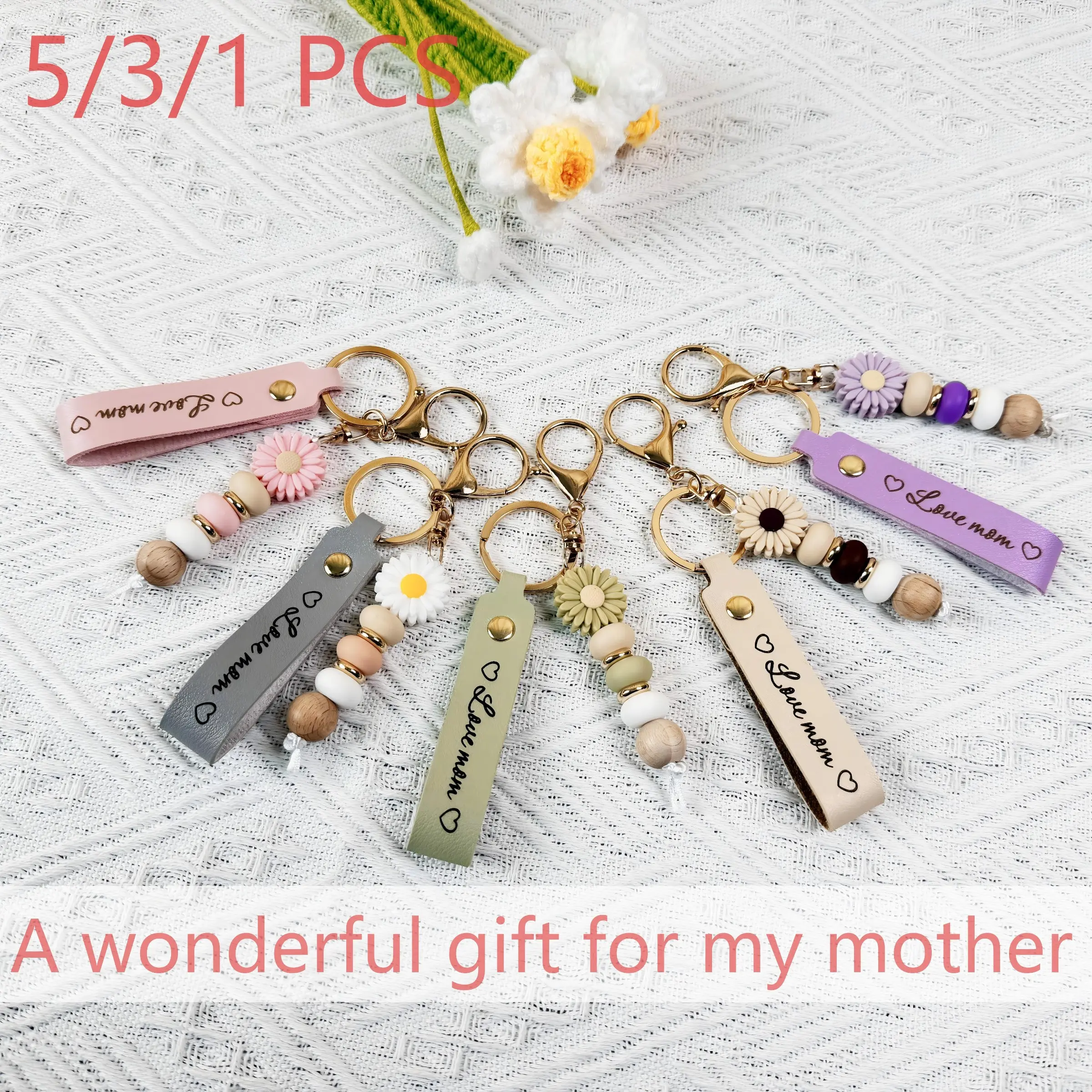 5/3/1PC mother's day keychain, a gift for mother, stylish and practical, light and easy to carry, suitable for car keys, parties and gifts, car keychain | fashion keychain | durable keychain, car keychain accessories, keychain bag,
