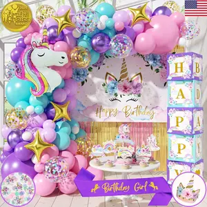 Girls’ Unicorn Party Decorations Set – All-in-One