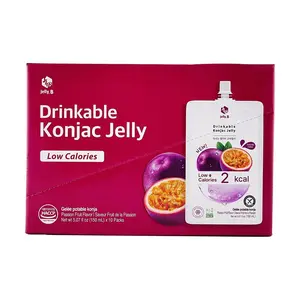 Jelly.B Korean Konjac Jelly 10 Pack Passion Fruit Flavor Low Calorie 0 Fat Sugar-Free 150ml Each