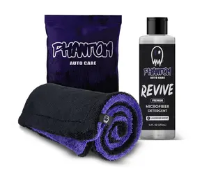 Phantom Towel & Detergent Bundle – 1600 GSM Drying Towel + Revive Microfiber Cleaner | Ultra Absorbent + Lavender Scented Care