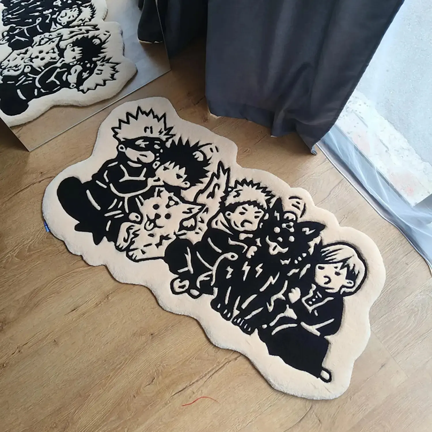 Modern Anime Rug, Contemporary Cut Pile Mat, Soft Plush Thick Carpet, Cartoon Pattern Rug, Decorative Rug, Unique Design, Easy Care, Ideal for Living Room, Bedroom, Entryway, Fluffy Rug, Irregular Design Rug