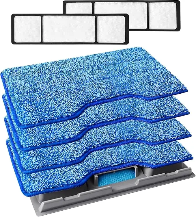 Reusable Mop Pads Refills Compatible with Shark VACMOP VM252 VM200 VM401 VM180 VM252GN VC205 VM250 Cordless Hard Floor Vacuum Mop, VMP30 Compatible with VACMOP Replacement Pads, 4+2+1 Pack