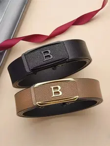 Men's PU Leather Casual Belt, Stylish Business-Style Waistband, All Seasons Versatile Fashion Accessory, Comfortable & Durable Design, Stylish Belts