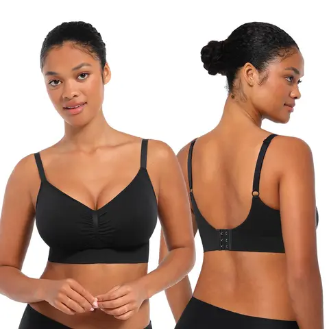FeelinGirl #LIVE Women's Wireless Padde Bra Full Coverage Plus Size Comfort Bra Seamless Everyday Bra