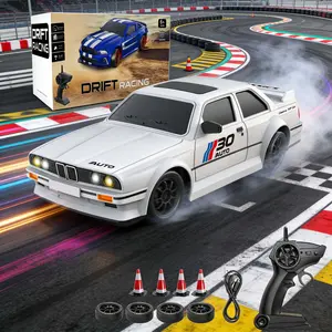 [SpringGlow-Up]1:24 Scale Remote Control Drift Car - 2.4GHz 4WD RC Drift Car with LED Lights & Tires - Remote Control Racing Car, Perfect Birthday Gift for Kids