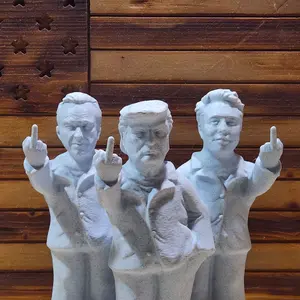 Middle Finger Trump, Homan, Elon 3D printed Marble PLA statues