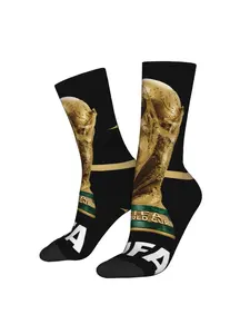 1 Pair Hip Hop Vintage Football Soccer Ball UCM Crazy Men's compression Socks Unisex Harajuku Pattern Printed Funny Novelty Happy Crew Sock Gift Halloween Thanksgiving Christmas