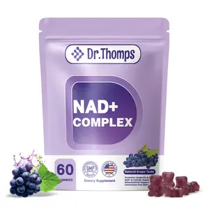 Tastes Like Grape Candy | Dr.Thomps 300mg NAD+ Gummies w/ Resveratrol, CoQ10 & Urolithin A – Brain Boost, Anti-Aging & Energy Support | Vegan | 60 Count