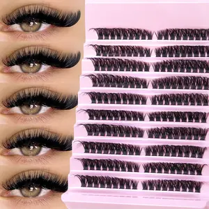 Thick Fluffy Lightweight Natural Eyelash Set, 8-16mm Mixed Length, Reusable Individual Lashes, Perfect for Daily Wear, Weddings, Parties, Role Play