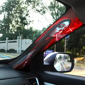 Set of 2 Cartoon Car Stickers for A-Pillars - Waterproof And Scratch-Resistant PVC Motorcycle Decals, Interior A-Pillar Decoration - Vibrant Anime-Themed Design, Anime Car Accessories, Durable Materials, Dynamic Aesthetics, Long-Lasting Vinyl.