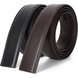 Ratchet Belt Strap for Men Leather Belts Without Buckle Replacement Leather Belt Strap Only 35mm for 40mm Buckle