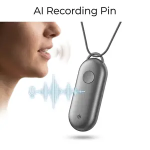 NotePin Voice Recorder,AI Voice Recorder, App Control, AI Notetaker, AI Transcribe & Summarize Support 112 Languages, 64GB Memory, Audio Recorder for Lectures, Meetings