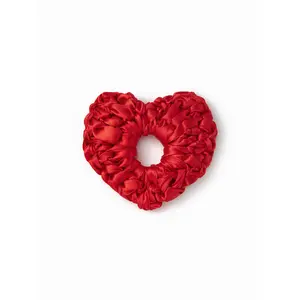 Cider Sweet Heart Shaped Scrunchie Solid Color Elastic Hair Tie