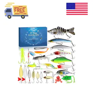 Advent Calendar 2025 Fishing Lure for Men Teen Boys,24 Day Christmas Countdown Fishing Lure Tackle Kit