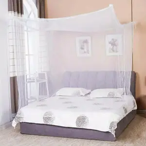 2024 Summer Mosquito Net Bed Canopy – 4 Corner Post Lightweight Double Bed Netting for Home Bedroom Protection