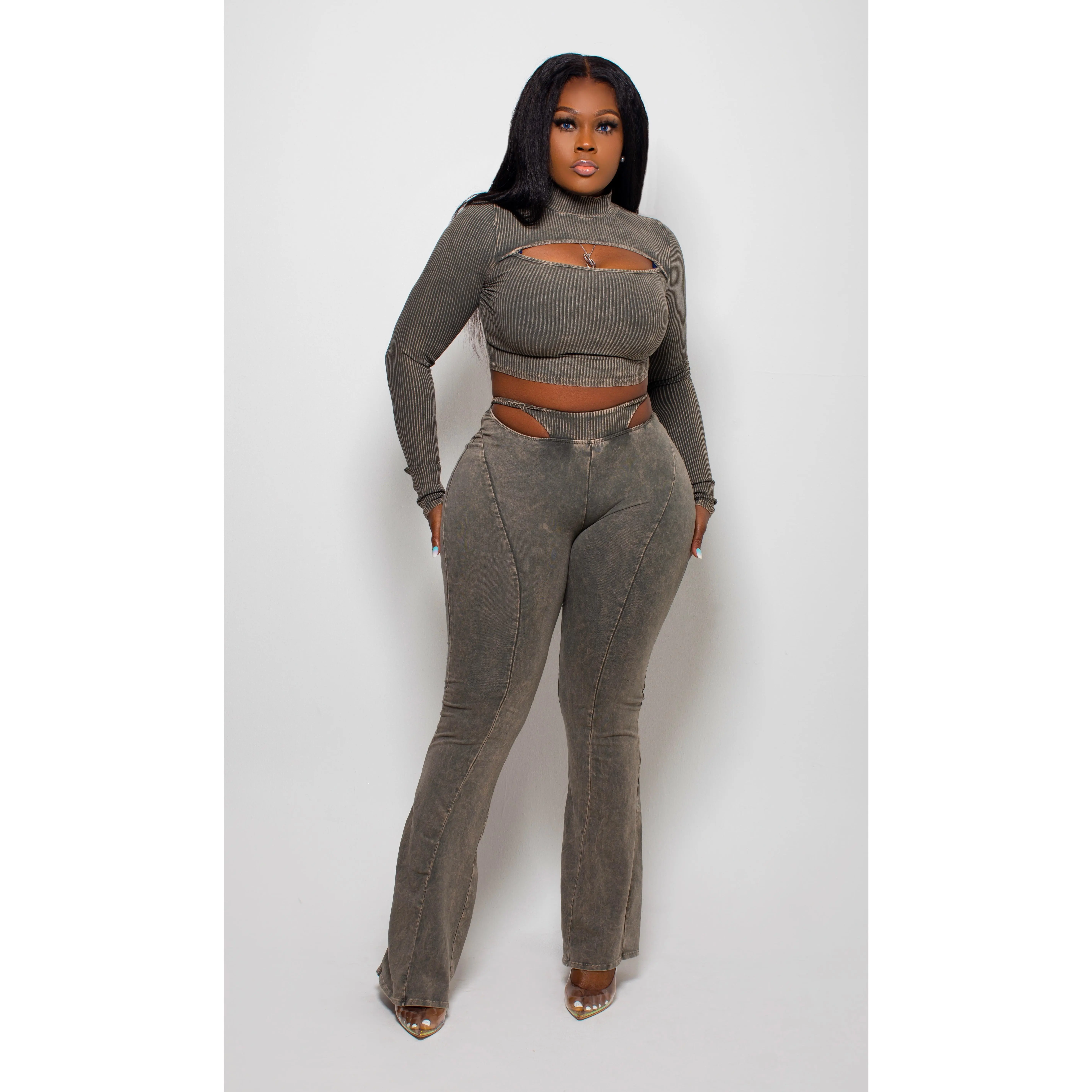 Olive Big Ego 2 piece set Womenswear Clothing Stretchy Comfort Casual Fit Comfortable Day Everyday