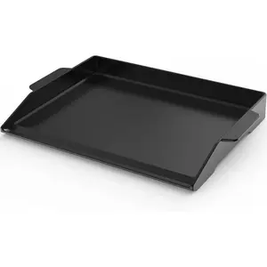 Universal Cast Iron Cooking Griddle, Pre-Seasoned Nonstick Coating Griddle Flat Top Grill Plate with Extra High Sidewalls for  Gas Grills and 4 Burner Range Oven, 23" x 16"