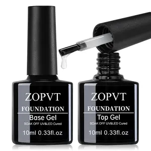 Gel Top Coat & Base Coat Set, Soak Off Gel, High Gloss Long-Lasting, Strong Adhesion Anti-Chip, LED Curing, DIY Nail Art, Salon Use, Gift Idea, Base Coat Nails