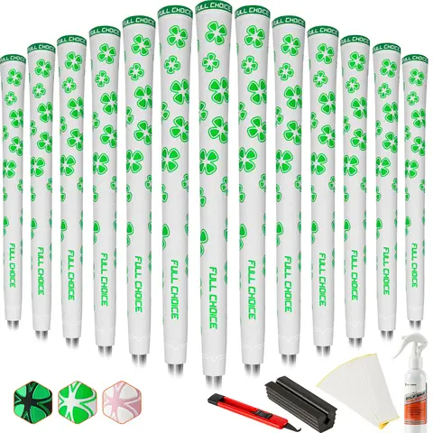 Clover-Luck Style 4-Leaf Clover 13 Golf Grips - Vibrant Multi-Color, Anti-Slip Secure Hold, Premium Feel, Versatile for Casual & Pro Golfers, Essential Golf Gear