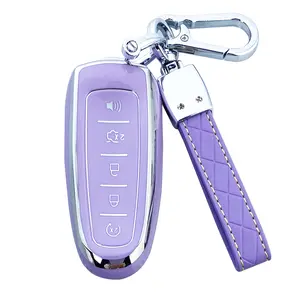 Key Fob Cover Case Compatible with Ford Edge Focus Escape Expedition Explorer Flex C-Max Taurus Lincoln MKS MKT MKX Navigator Accessories