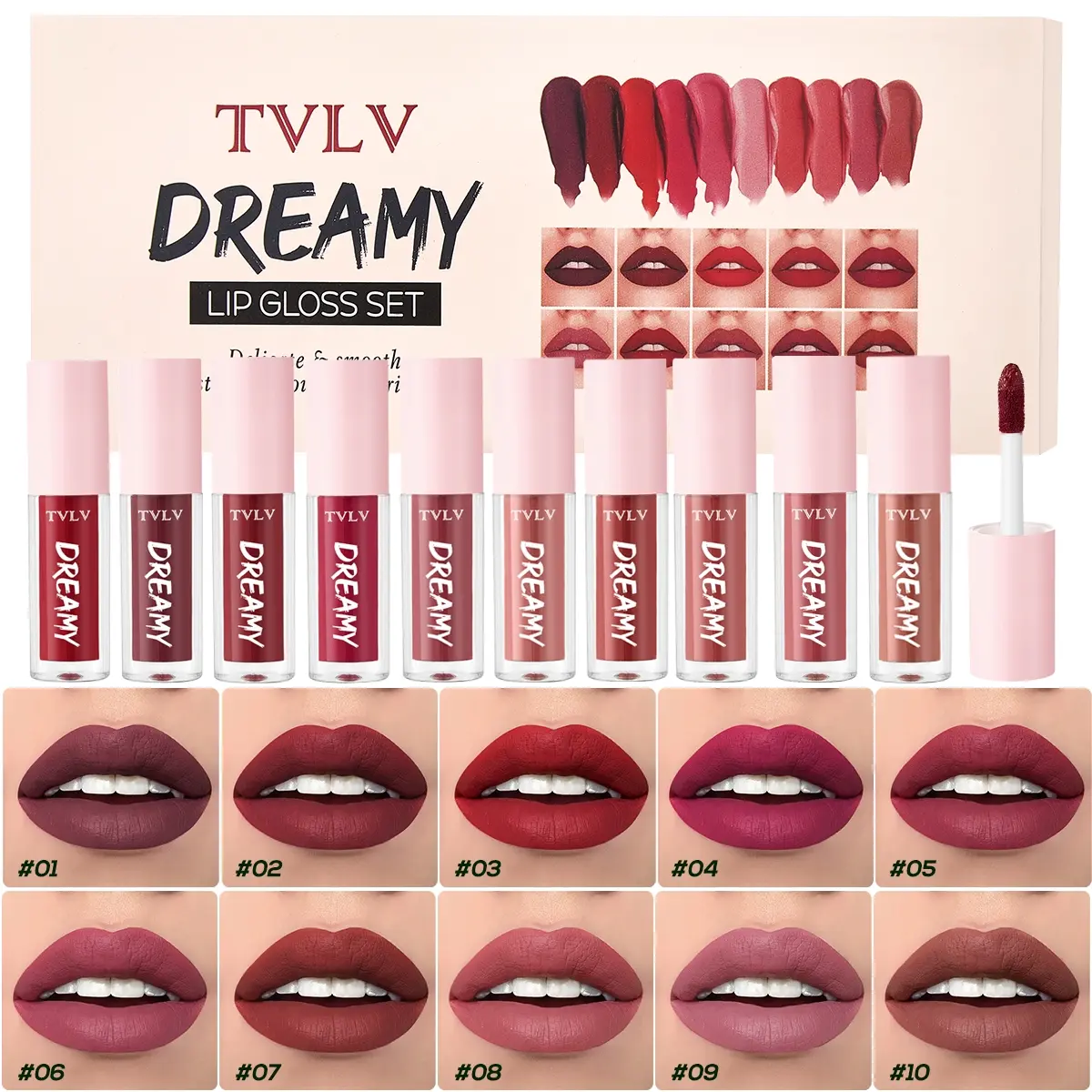 Matte matte lip gloss set with long-lasting waterproof and lightweight natural makeup effect Cosmetic Lip Boost Set