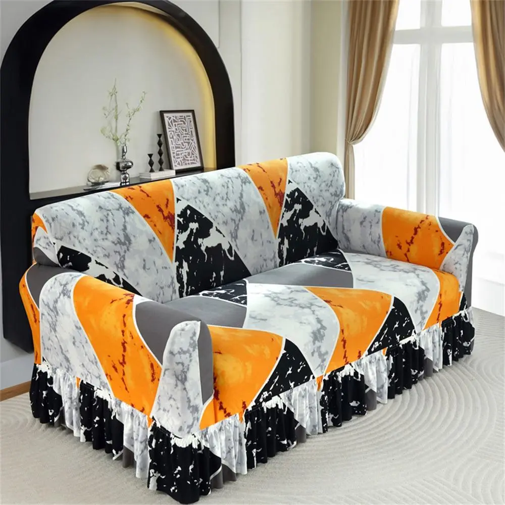 Marble Print Sofa Cover, 1 Count Elastic Sofa Slipcover, Washable Sofa Slipcover, Dustproof Sofa Cover, Decorative Sofa Cover, Sofa Protector for Home Living Room, Home Decor