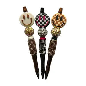 Rhinestone Beaded Silicone Focal Refillable Black Ink Large Smileys
