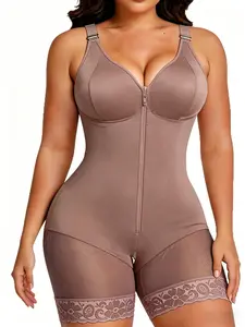 1 Count Women's Tummy Control Butt Lifter Body Shaper Fit with Zipper Crotch & Shoulder Strap, Fajas, Colombianas Shapewear, High-Elastic Compressing Bodysuit, Firm Waist And Lift Buttocks Jumpsuit, Breathable Womenswear, Suitable for Daily,Sport,Party
