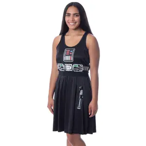 Star Wars Womens' Darth Vader Costume Fitted Nightgown Sleep Pajama Dress