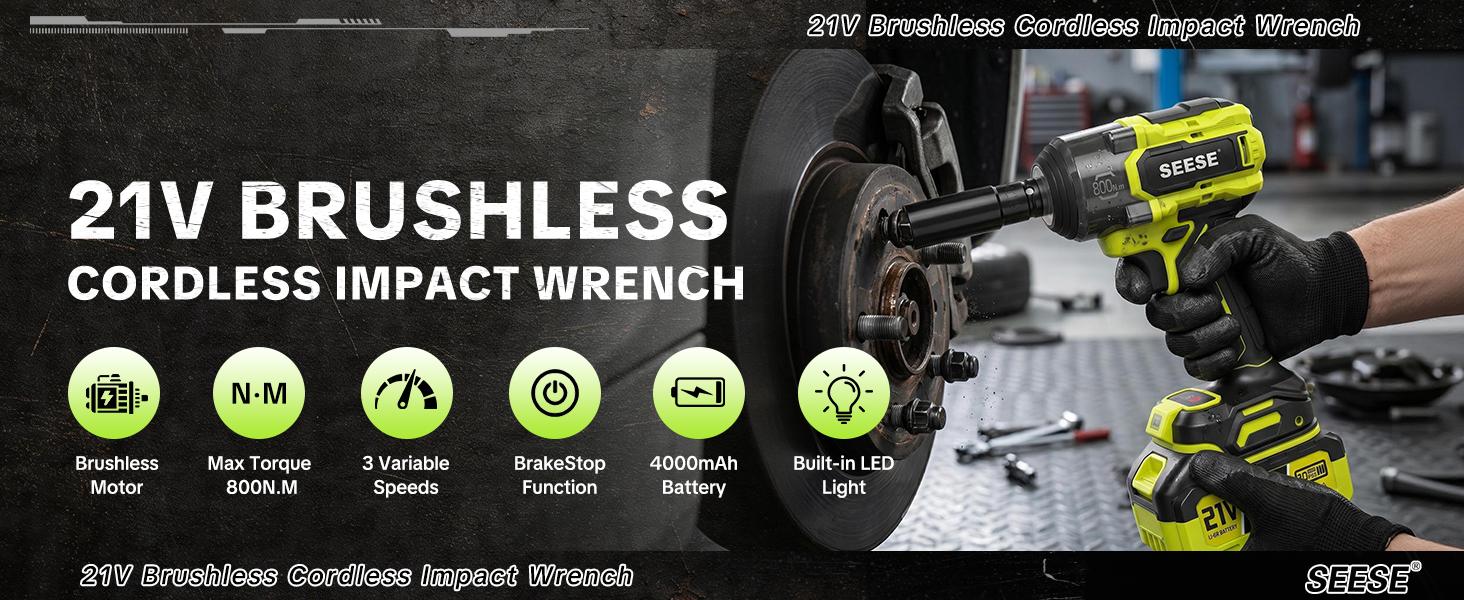 【DealsForYouDays】SEESE 3 in 1 Cordless Impact Wrench 590 FT-LBS(800N.m) 3200IPM 1/2 Impact Gun High Torque Electric Impact Driver Cordless Impact Wrench with 21V 2 x4.0Ah Battery ,LED Light,9 Sockets,8 Drills,6 Screws & Case for HomeCar Tire Lug Nut fathe 【DealsForYouDays】SEESE 3 in 1 Cordless Impact Wrench 590 FT-LBS(800N.m) 3200IPM 1/2 Impact Gun High Torque Electric Impact Driver Cordless Impact Wrench with 21V 2 x4.0Ah Battery ,LED Light,9 Sockets,8 Drills,6 Screws & Case for HomeCar Tire Lug Nut fathe