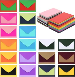 90 Pack Gift Card Mini Envelopes with Vintage Blank Note Cards, 18 Assorted Colors Small Envelope