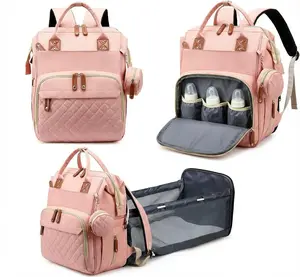 Baby Diaper Bags with Changing Station, Waterproof Large Capacity Diaper Bag Backpack for Moms Dads with USB Charging Port and Stroller Straps, Baby Shower Gifts