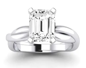 Baneberry - Emerald Moissanite Engagement Ring