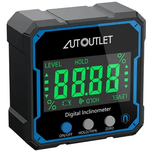 AUTOUTLET Digital Angle Gauge Magnetic Angle Finder with Backlight Display Mini Inclinometer Digital Protractor IP54 Waterproof for Woodworking