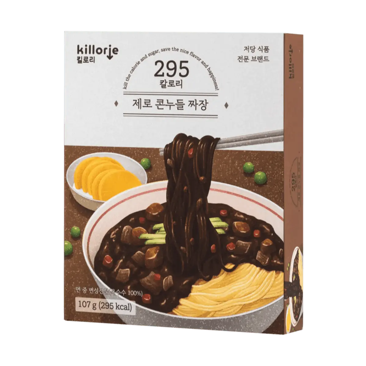 KILLORIE Authentic Korean Jjajangmyeon Noodles 107g - Low Carb, High Fiber, Satisfying Meal, K-Pop Idol Favorite, Olive Young