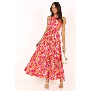 Caroline Maxi Dress - Red Orange