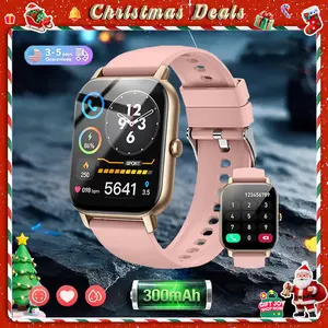 [Valentine's Day] Nerunsa 1.69'' Touchscreen Smartwatch with Fitness Tracker & Sleep Monitor for Men Women Android iOS Compatible Silicone Band Bluetooth Calls Wearable Device