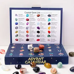 24pcs   Blind Box Crystal Advent Calendar, New Christmas Countdown Calendar, Nature Exploration Christmas Gift, Suitable for Geology Lovers, Desk Calendar, Calendar, Office Accessory, Gift Box Set